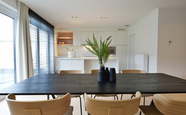 zwarte design tafel, design stoelen form, houten designstoelen, naturelle design stoelen, casa nova vastgoedstyling, hyboma